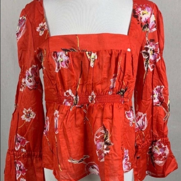 Free People Red Cherish The Light  Size Small Top - Picture 6 of 15